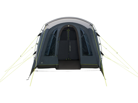 Camping tent with a gray roof and black walls on a white background