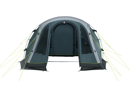 Camping tent with gray and black design on a white background
