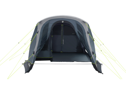 Camping tent with open door on a white background