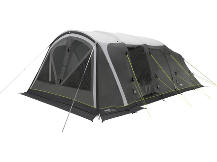 Camping tent with a gray and black design on a white background