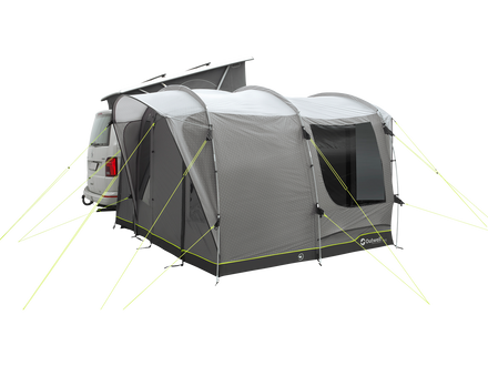 Awning attached to a vehicle on a white background