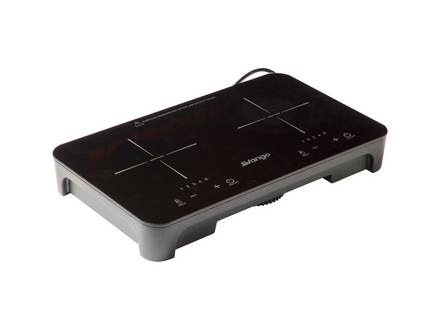 Induction cooktop with brand logo on a white background