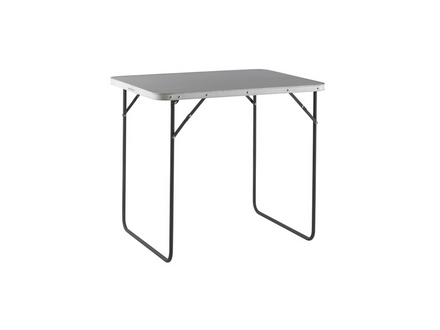 Foldable table with a white surface on a white background