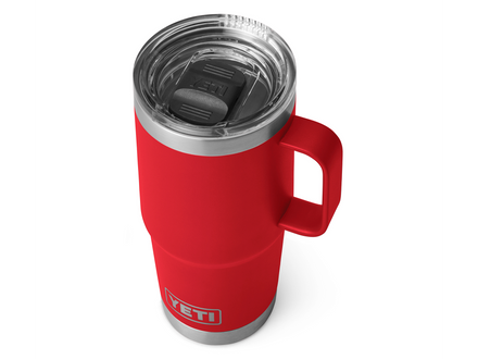 YETI Rescue Red mug with a clear magslider lid  