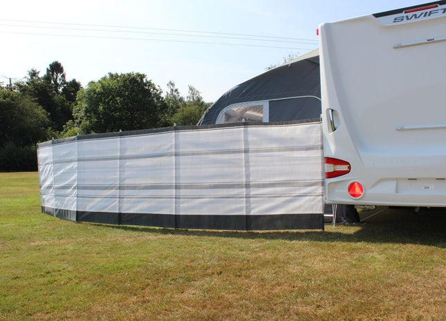 Outdoor Revolution Windbreak 7 Pole Grey Stripe (5.4m single piping)