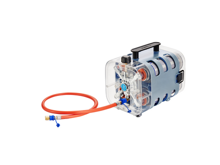 Gas converter with hose on a white background