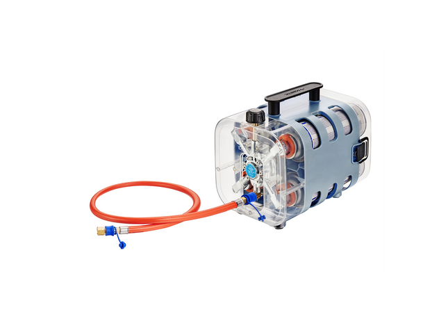 Gas converter with hose on a white background