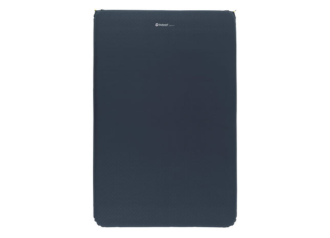 blue inflating camp mat with brand logo on a white background