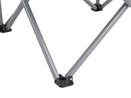 Close-up of a metal stand on a white background