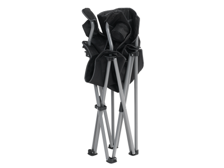 folded up caming chair on a white background