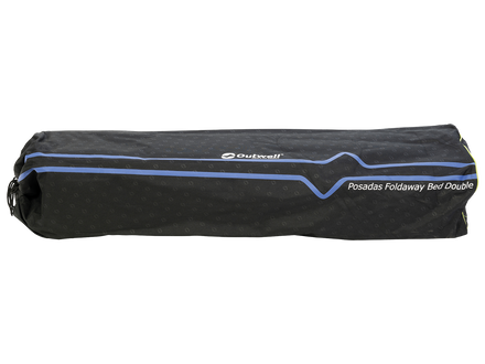 Black and blue bag with a brand logo on a white background