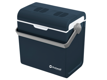 Blue Outwell cooler box on a white background