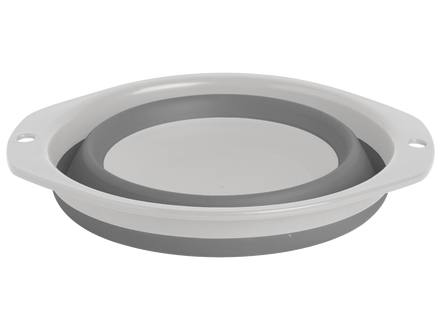 Collapsible silicone bowl on a white background