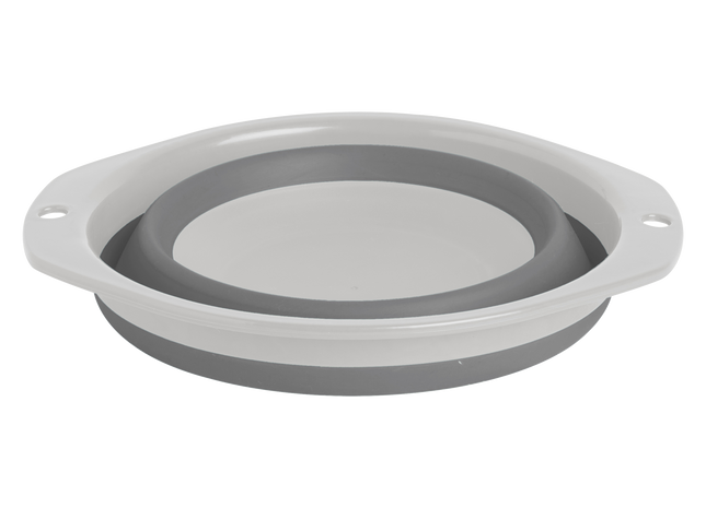 Collapsible silicone bowl on a white background