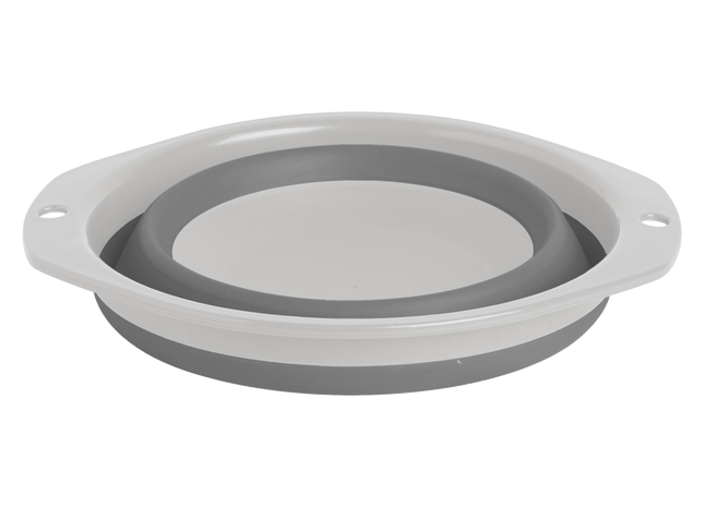 Collapsible silicone bowl on a white background