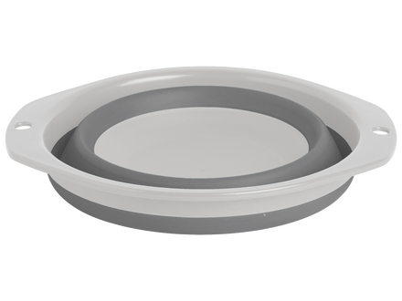 Collapsible silicone bowl on a white background