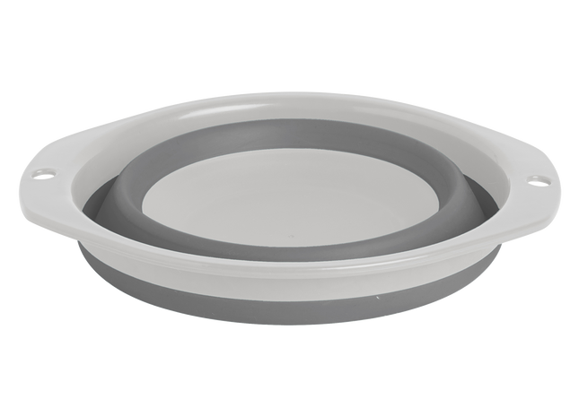 Collapsible silicone bowl on a white background