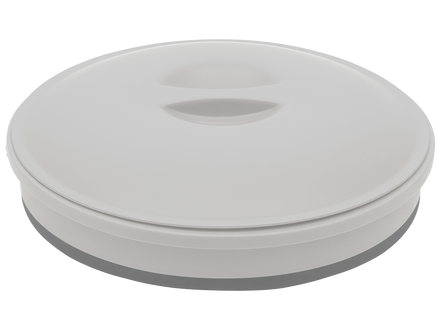 White round lid on a white background