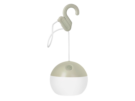 Portable light with a hook on a white background