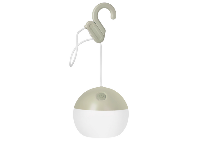 Portable light with a hook on a white background