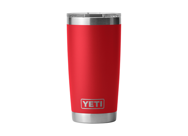 Red YETI tumbler on a white background