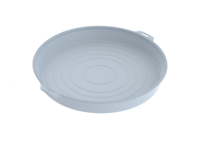 Light blue silicone lid on a white background
