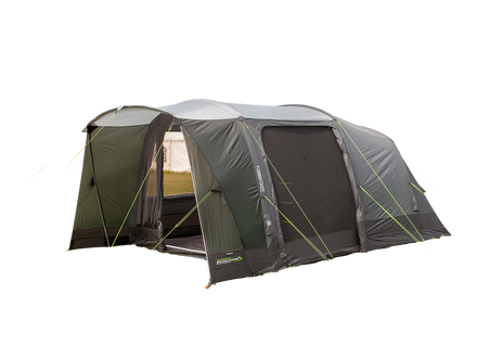 Awning with mesh sides on a white background