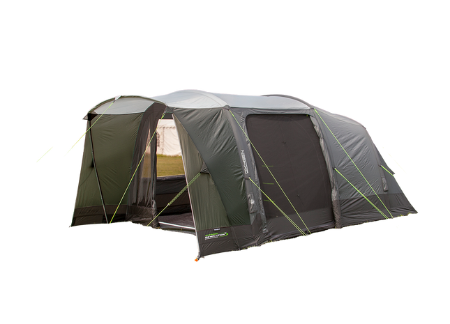 Awning with mesh sides on a white background
