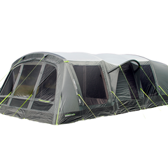 Camping tent with multiple rooms on a white background