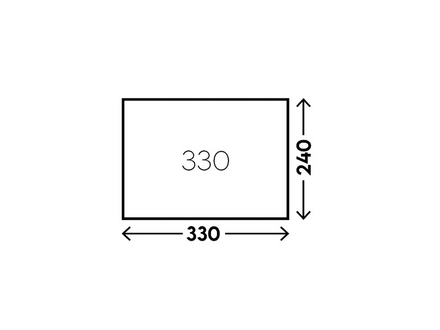 Rectangular area with dimensions 330x240 units on a white background