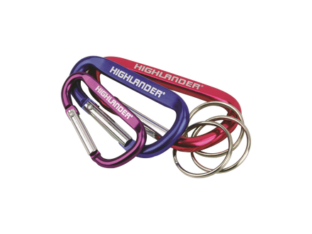 Highlander 3Pc Karabiner Keyrings Asstd