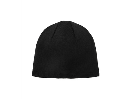 Black beanie hat on a white background