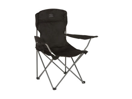 Highlander folding black camping chair on a white background