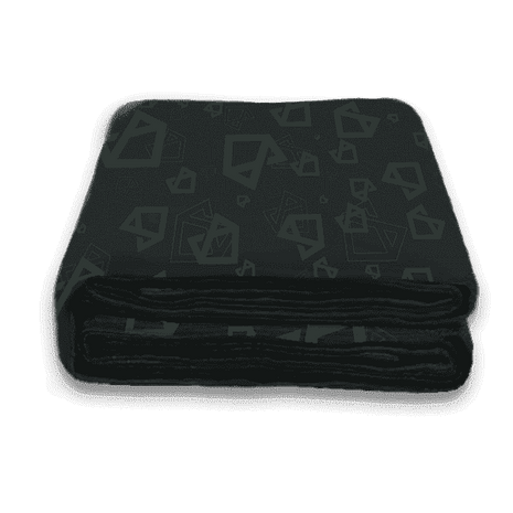 Black blanket with geometric pattern on a transparent background