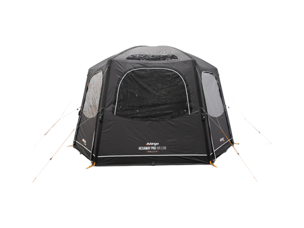 A Grey Vango air awning attached to the side of a campervan, shown on a white background