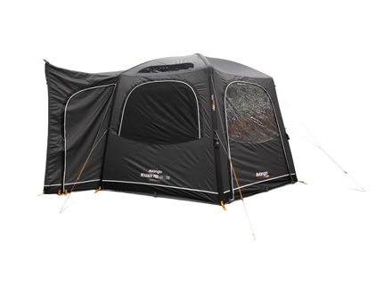 A Grey Vango air awning with pvc windows, shown on a white background