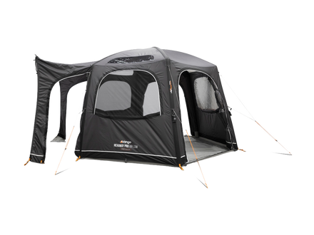 A Grey Vango air awning, shown on a white background