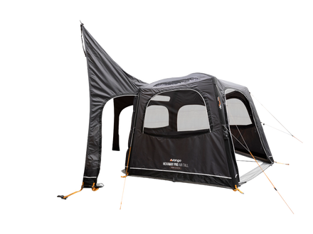 A black Vango Awning with mesh windows, shown on a solid white background.