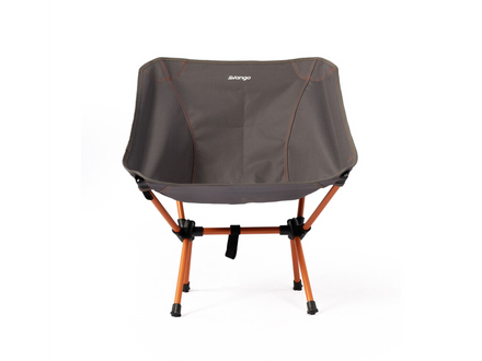 Portable camping chair with a gray cover on a white background