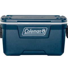Blue Coleman cooler box on a white background