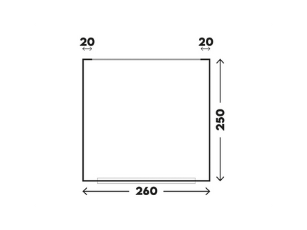 Measurement chart with dimensions labeled on a white background