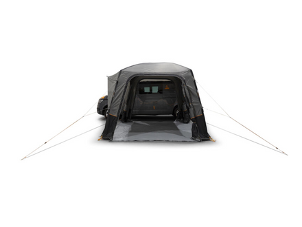 Awning attached to a vehicle on a white background.
