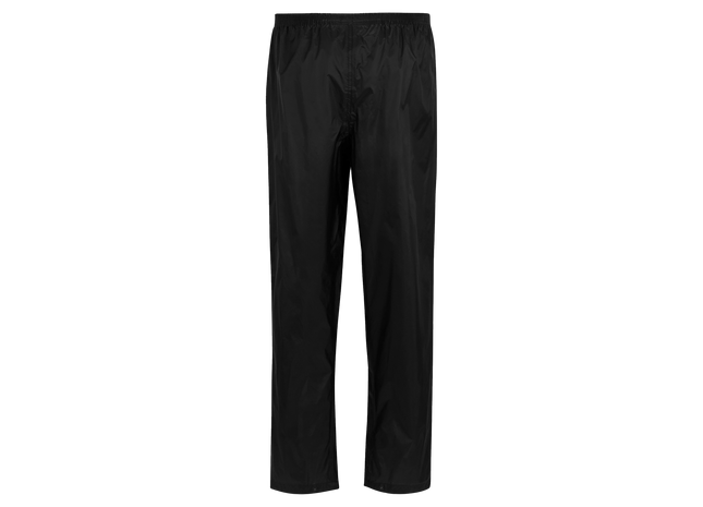 Black straight-leg trousers shown flat against a solid white background.