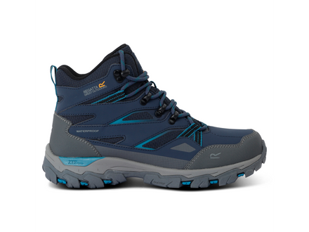 Regatta hiking mid boots in blue on a white background