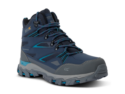 Regatta hiking mid boots in blue on a white background