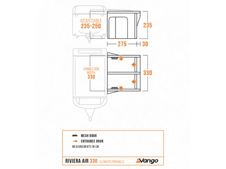 Vango Riviera 330 size dimensions