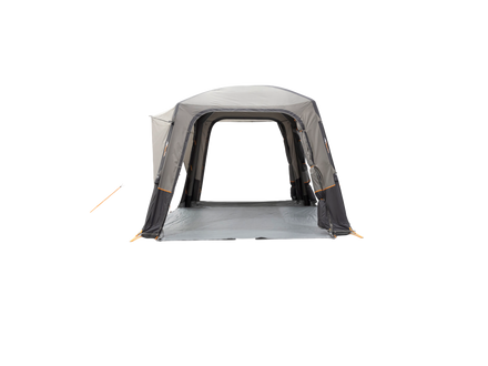 A dark grey awning, shown against a solid white background.