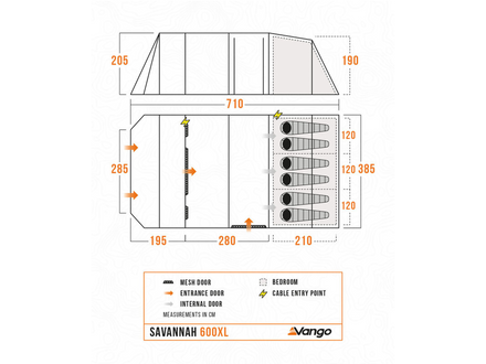 Vango Savannah 600XL Floor plan