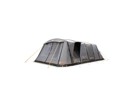 Camping tent with mesh sides on a white background