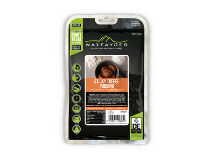 Wayfayrer Sticky Toffee Pudding packaging on a white background